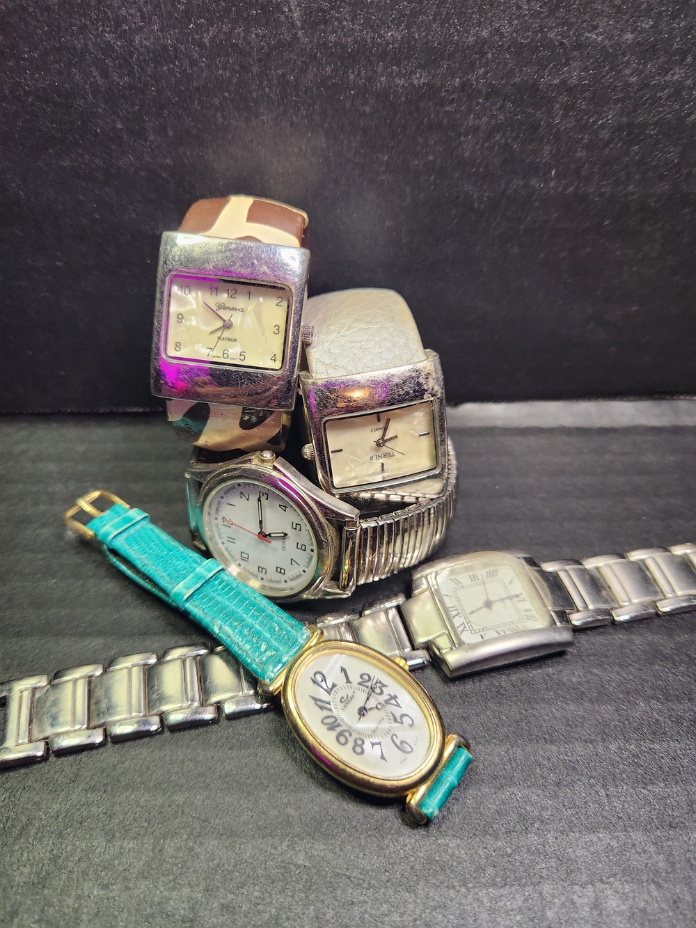 Assorted Women's Wristwatch Bundle - Turquoise, Silver, Brown, Cream